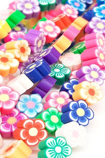 Hobigram Flower Patterned Fimo Beads Fhb-1026 – Ειδικό Σχέδιο, Αξεσουάρ, Ποιοτική Παραγωγή, Εντυπωσιακό Στυλ – Bonc