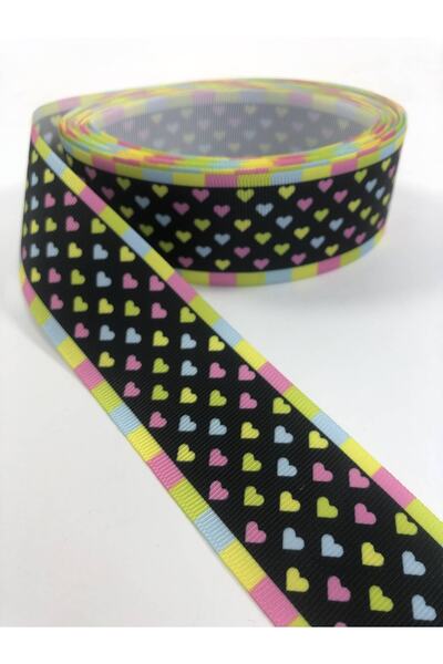 Hobigram Rainbow Heart Pattern Grosgrain Κορδέλα 1 μέτρο Τιμή – Κορδέλα, Κομψό Σχέδιο, Γυναικείο Αξεσουάρ –