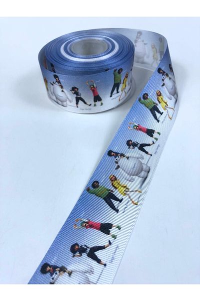 Hobigram Ice Age Pattern Grosgrain Κορδέλα Πλάτος 4 cm – Κορδέλα, Κομψό Σχέδιο, Γυναικείο Αξεσουάρ – Κορδέλα