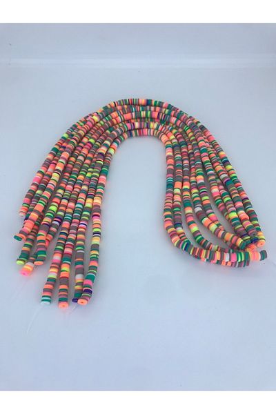 Hobigram Ροζ κίτρινες πολύχρωμες χάντρες από ζύμη Fimo – Ειδικό σχέδιο, αξεσουάρ, ποιοτική παραγωγή, λαμπερό στυλ –