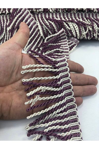 Hobigram شرابة شرابة كريمية أرجوانية – تصميم خاص، إكسسوار، إنتاج عالي الجودة، طراز مثير للنظر – ديكور