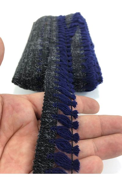 Hobigram Cască cu franjuri cu dungi bleumarin negru – Design special, Accesoriu, Producție de calitate, Stil atrăgător – Decor
