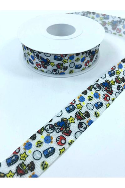 Hobigram Κορδέλα Grosgrain με μοτίβο Super Mario – Προσαρμοσμένο σχέδιο, Αξεσουάρ, Ποιοτική Παραγωγή, Στυλ που τραβάει τα βλέμματα – Kur
