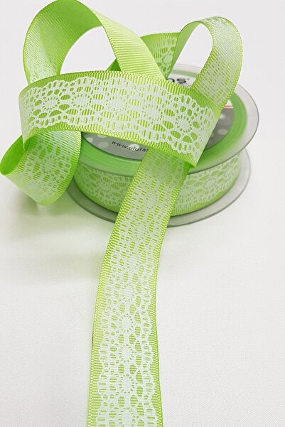 Hobigram Зелено-біла стрічка з принтом 2,5 см – спеціальний дизайн, аксесуар, якісне виготовлення, привабливий стиль – Kurd