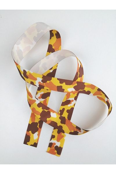 Hobigram Κίτρινη κορδέλα με μοτίβο παραλλαγής Grosgrain – Προσαρμοσμένο σχέδιο, αξεσουάρ, ποιοτική παραγωγή, λαμπερό στυλ – K