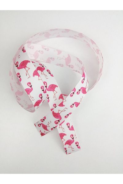 Hobigram Panglică imprimată cu model Flamingo – Design special, Accesoriu, Producție de calitate, Stil atrăgător – Panglică