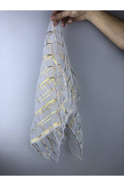 Hobigram Beyaz Gold Simli Gelin Halay Mendili – Özel Tasarım, Aksesuar, Kalit...