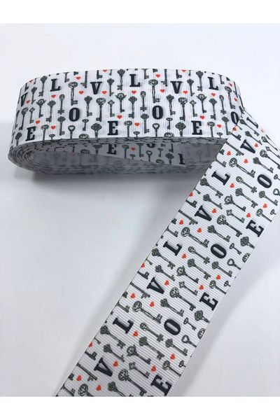 Hobigram Black White Love Written Grosgrain Ribbon – Προσαρμοσμένο σχέδιο, Αξεσουάρ, Ποιοτική Παραγωγή, Στυλ που τραβάει τα βλέμματα –
