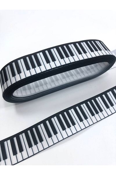 Hobigram Κορδέλα Grosgrain με μοτίβο πιάνου – Προσαρμοσμένο σχέδιο, αξεσουάρ, ποιοτική παραγωγή, εντυπωσιακό στυλ