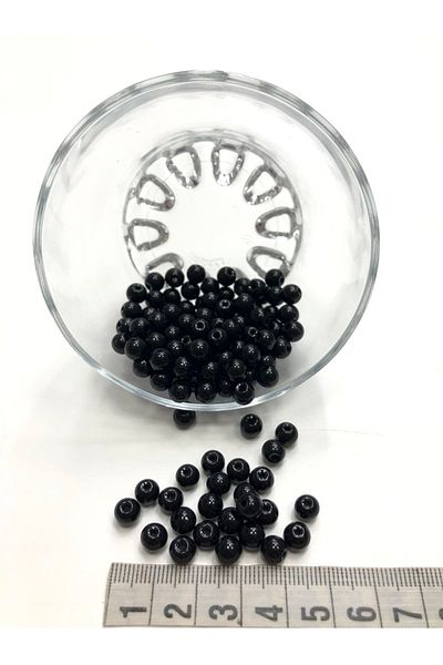 Hobigram Μαύρες γυάλινες χάντρες μαργαριτάρι 6 mm – χάντρες, κομψό σχέδιο, γυναικείο αξεσουάρ – χάντρες