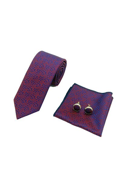 Brianze Purple Tie Handkerchief Cufflink Boxed Gift Set