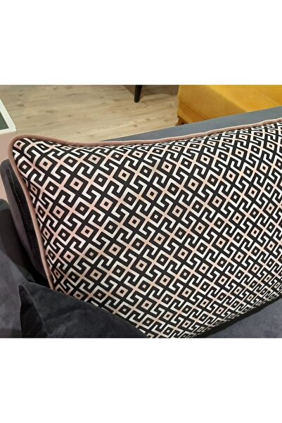 AYPETEKS Biyeli Zikzak Desen Sırt Minderi / Koltuk Kırlenti / Kanepe Kırlent Kılıfı