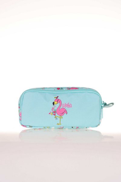KAUKKO Kids & Love Flamingo Mirrored Rhinestone Pencil Case 24x15x15 (l8061)