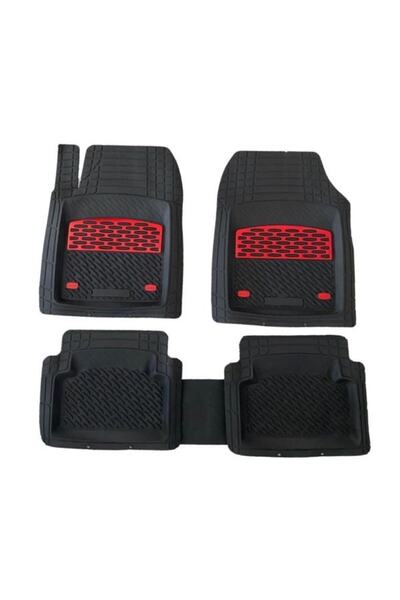 Genel Markalar Kia Stonic Uyumlu Universal Derin Havuzlu Paspas Krom Kırmızı