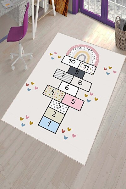 Lizia Home Makinede Yıkanan Kaymaz Tabanlı Sekseli Çocuk Halısı Ar825