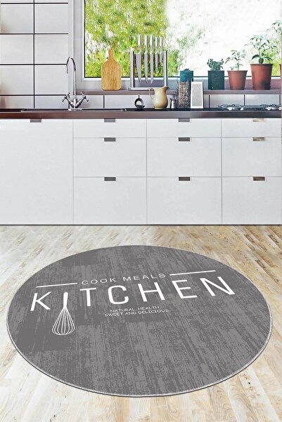 Viva Weaver's Makinede Yıkanan Kaymaz Tabanlı Yuvarlak Mutfak Halısı Ar800