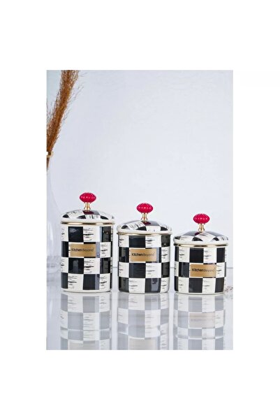 ACAR Qualita King Emaye 3 Parça Kavanoz Seti Msb084