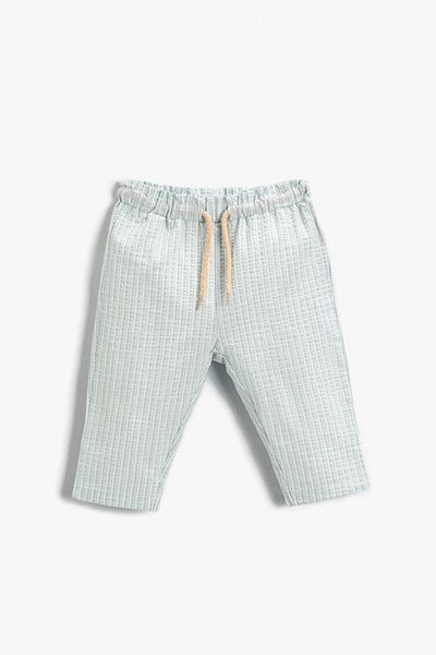 Koton Baby Boy Lace Waist Slim Plaid Trousers 2smb40060tw