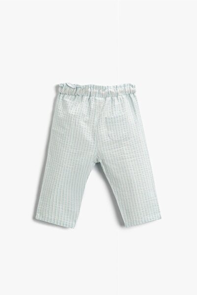 Koton Erkek Bebek Beli Bağcıklı Slim Ekose Pantolon 2smb40060tw