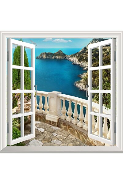 StickerArt Pencere Poster Duvar Kağıdı Balkon Deniz Yapışkanlı Sticker