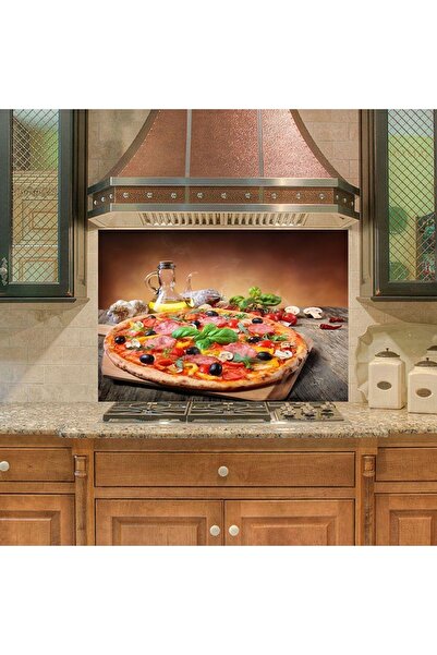 StickerArt Mutfak Duvar Tezgah Arası Ocak Arkası Sticker Kaplama Pizza