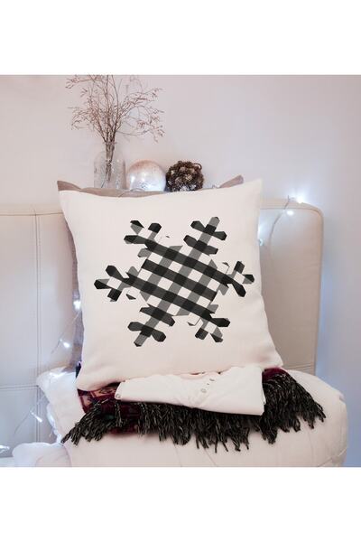 LadiesHome Μαξιλαροθήκη με Πρωτοχρονιάτικο Σχέδιο Διπλής Όψης με τύπωμα Ειδικού Σχεδιασμού