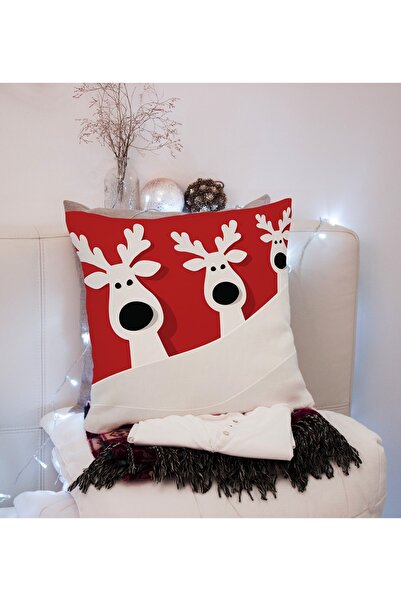 LadiesHome غطاء وسادة بتصميم خاص مطبوع على الوجهين بنمط رأس السنة الجديدة