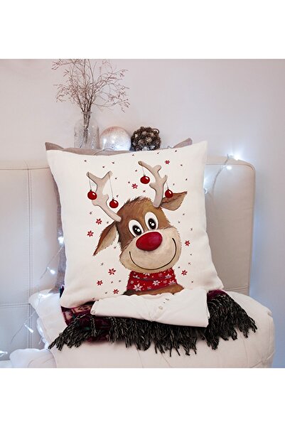 LadiesHome غطاء وسادة بتصميم خاص مطبوع على الوجهين بنمط رأس السنة الجديدة