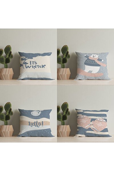 LadiesHome 4 τεμάχια ιδιαίτερου σχεδιασμού θήκη για μαξιλάρια διπλής όψης Dig...