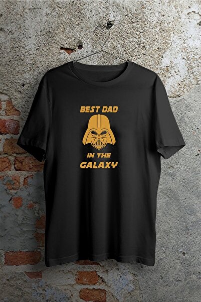 venüsdijital Best Dad In The Galaxy Baskılı Babaya Hediye Tshirt