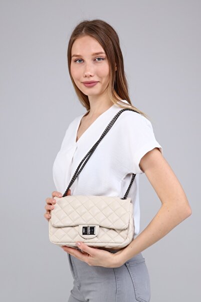 Morpelikan Geantă de damă bej cu închidere cu lacăt