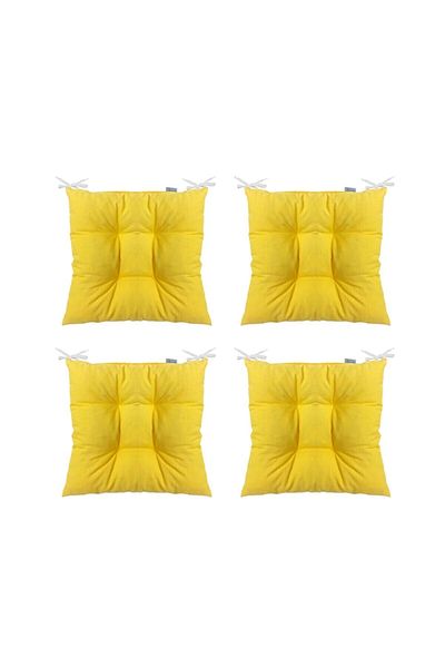 Çınar Reklam & Dış Ticaret Chair Cushion Set of 4 Yellow