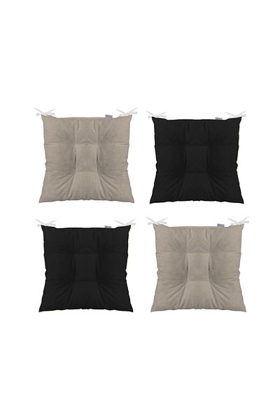 Çınar Reklam & Dış Ticaret Chair Cushion 4 Piece Black-gray Combination