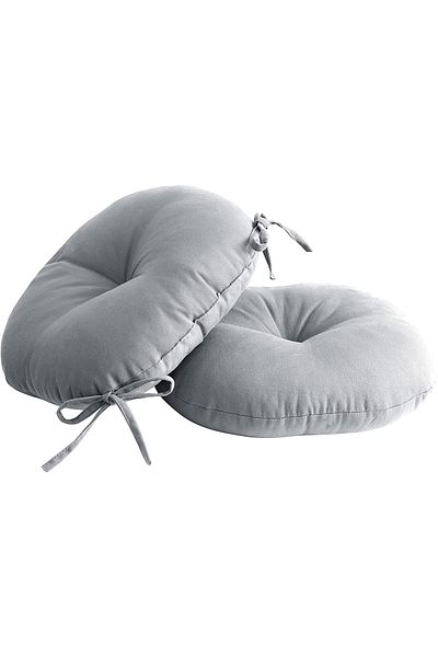Çınar Reklam & Dış Ticaret Round Chair Cushion Set of 2 Gray