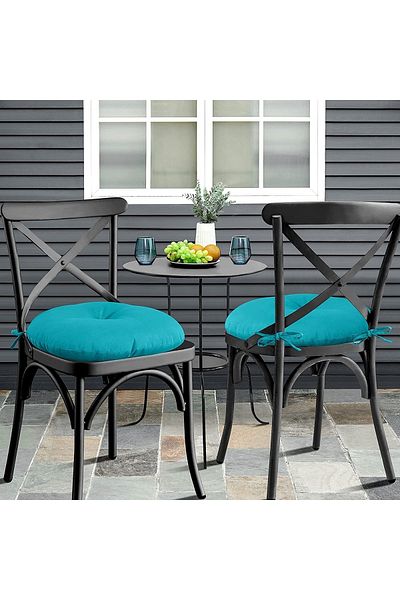 Çınar Reklam & Dış Ticaret Round Chair Cushion Set of 2 Turquoise