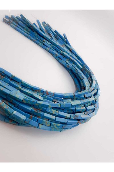 Yüksel Boncuk 4*13mm Rectangular Blue Varicide String