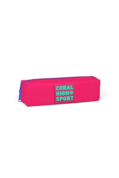 Coral High Спортивний неоновий коралово-зелений двосекційний пенал 22346