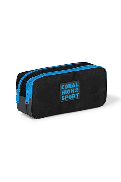 Coral High Sport Μαύρο Γκρι Τσάντα στυλό δύο θέσεων 22270