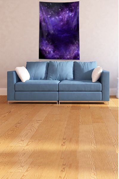 on the clouds Tapiserie de perete din țesătură din catifea cu model galaxie violet
