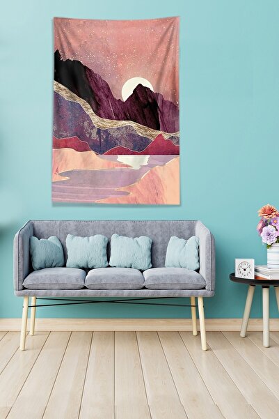 on the clouds Red Moon's Adventure Stain Resistant Velvet Fabric Wall Cloth Wall Carpet Tapestry