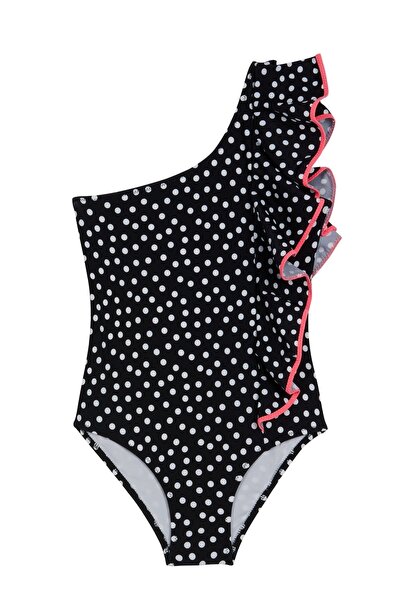 AQUELLA Costum de baie asimetric cu buline pentru copii