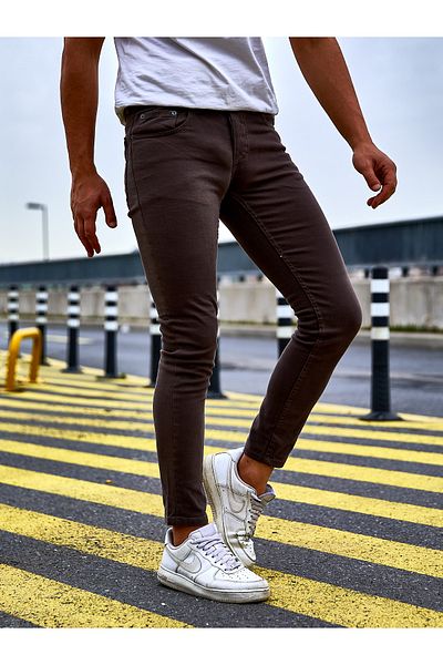 Ser Joven Ανδρικό παντελόνι Gabardine σε καφέ Slim Fit