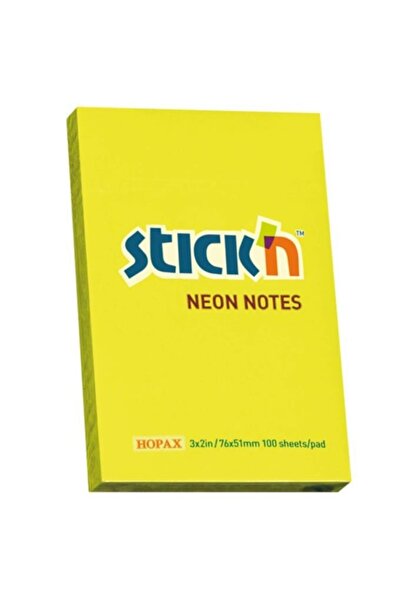 Gıpta ورق ملاحظات لاصق Hopax Stickn (12 قطعة) 100 Yp 76x51 أصفر فسفوري 21132