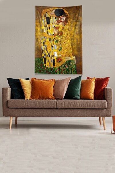 on the clouds Yellow Hugging Valentine's Stain Resistant Velvet Fabric Wall Cloth Wall Carpet Tapestry