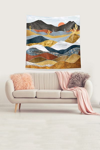 on the clouds Χρυσό-γκρι Sunset Stain Resistant Velvet υφασμάτινουφασμάτι