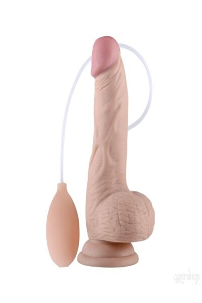 Ultra Yumuşak Fışkırtmalı Ve Boşalabilen Kemerli Realistik 20 Cm