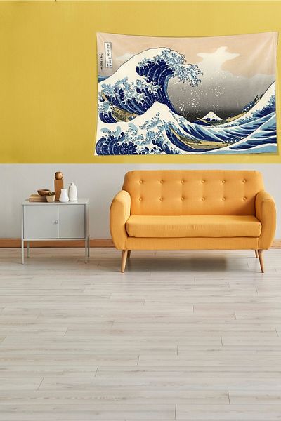 on the clouds Λευκό Katsushika Hokusai Wave Series Αδιάβροχο βελούδινο ύφασμα Ταπετσαρία τοίχου Ταπετσαρία τοίχου