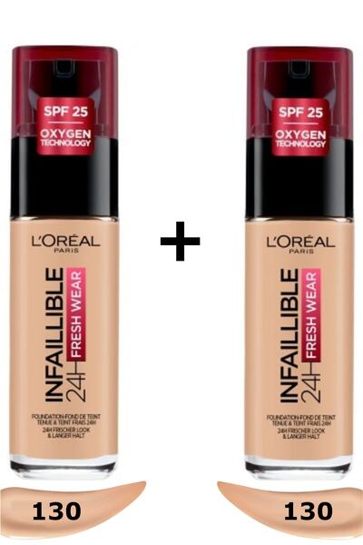 L'Oreal Paris Infaillible 24h Fondöten 130 True Beıge 130 Beıge Peau (2'li Set)