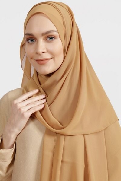 Differenza Crepe Chiffon Shawl Mustard