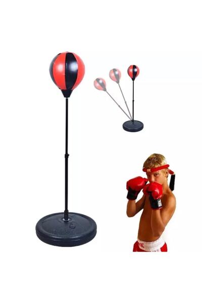 Leyaton Boks Standı 90-120 cm Refleks Topu Boks Seti Eldiven Hediye